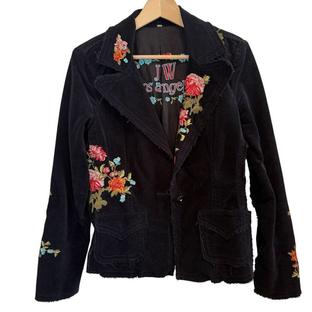 Johnny Was Embroidered Velvet Blazer Size M